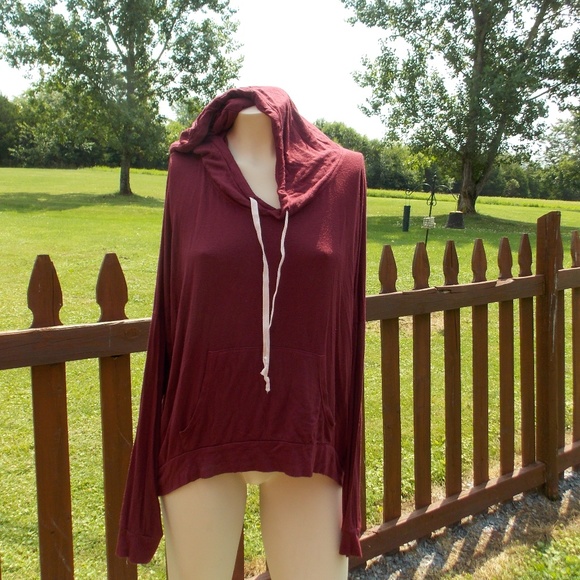 Brandy Melville Tops - Brandy Melville Hooded Shirt ONE SIZE